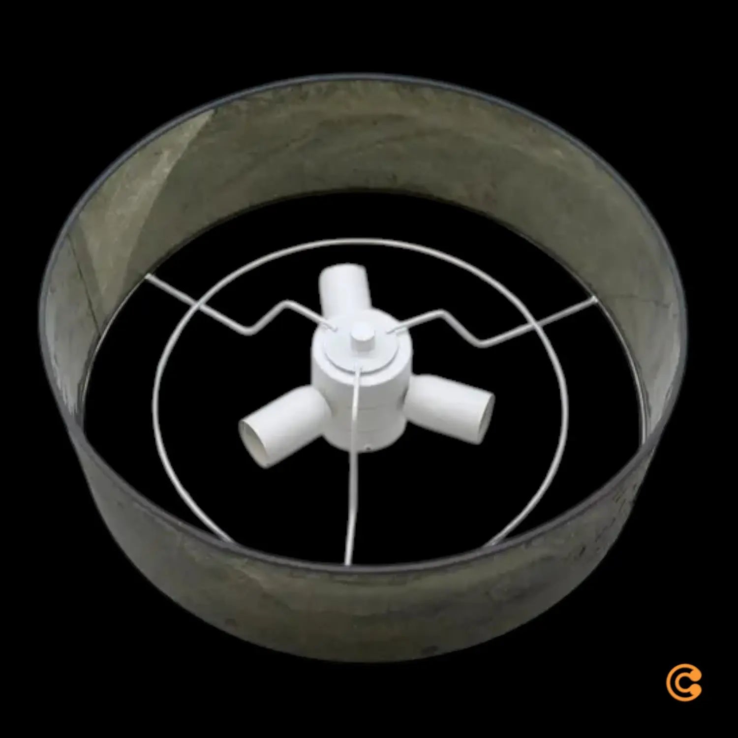 B-Ware Leucht Natur Deckenlampe Deckenleuchte Discus Schiefer Stein Anthrazit 48 Cm - 4260460814029
