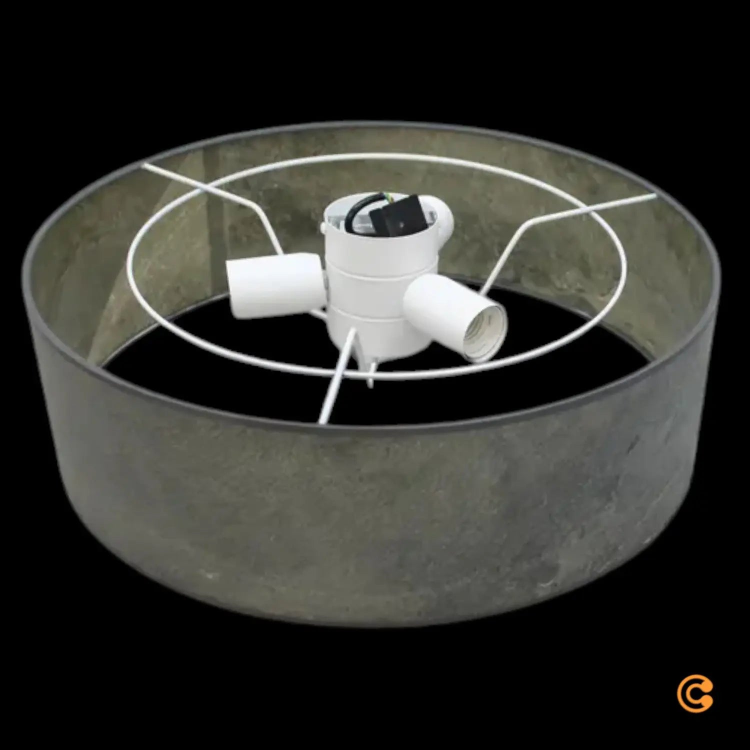 B-Ware Leucht Natur Deckenlampe Deckenleuchte Discus Schiefer Stein Anthrazit 48 Cm - 4260460814029