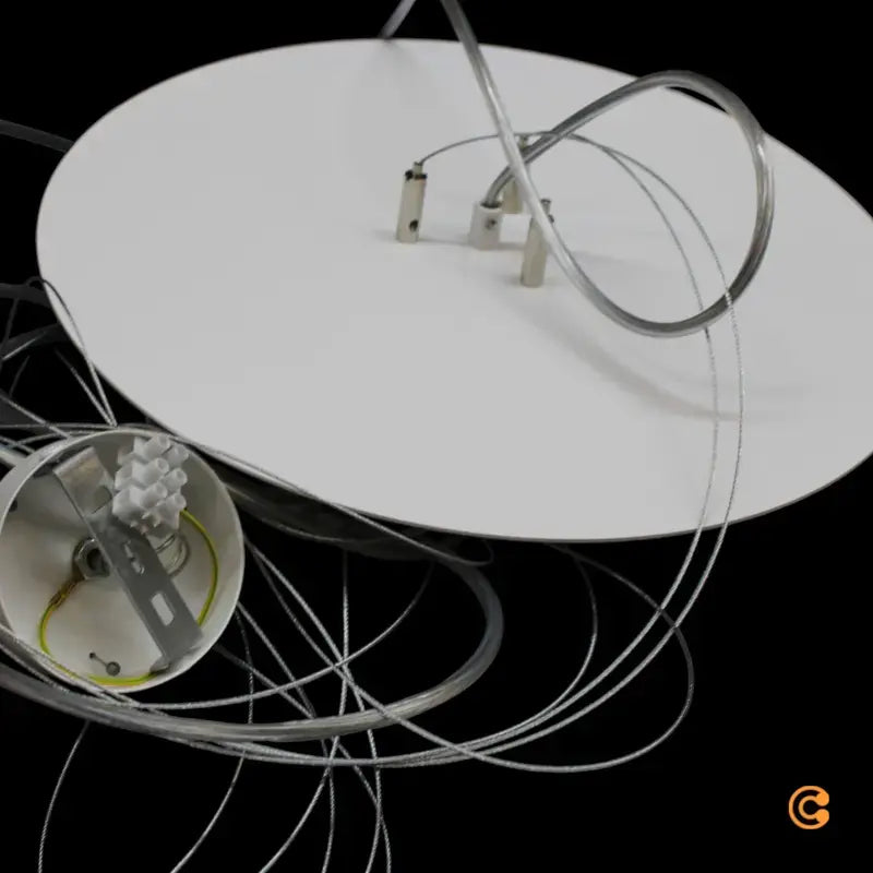 B-Ware Leucht Natur Discus Hängelampe Hängeleuchte Deckenlampe Leuchte 35cm Eiche Weiß
