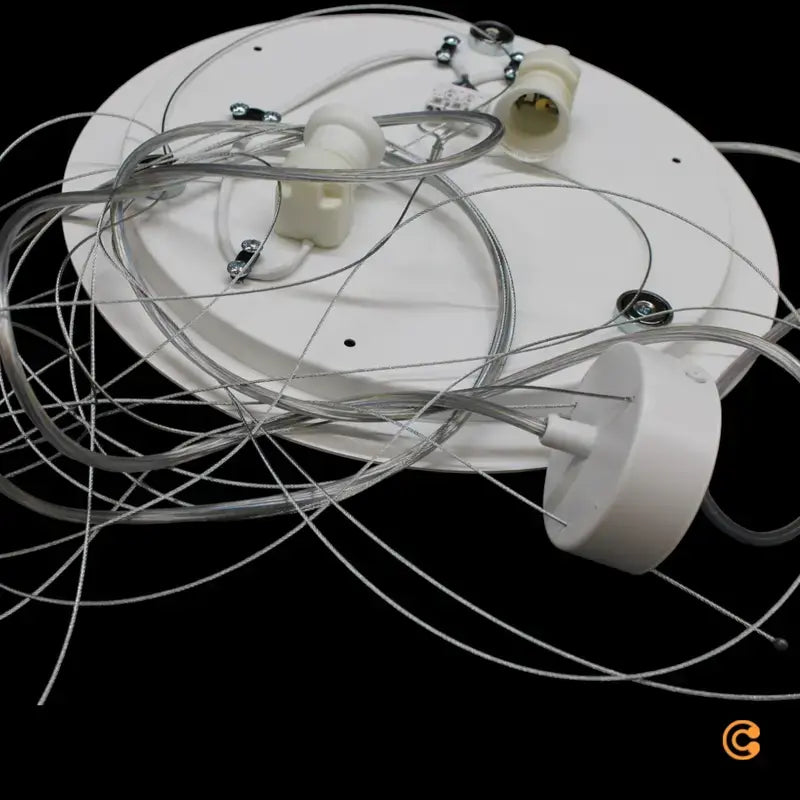 B-Ware Leucht Natur Discus Hängelampe Hängeleuchte Deckenlampe Leuchte 35cm Eiche Weiß