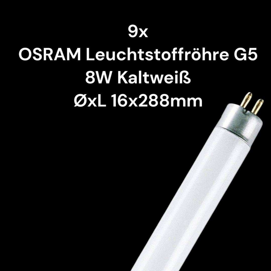 Osram Leuchtstoffröhre Leuchtmittel Eek:G G5 8 W Kaltweiß Röhrenform 9 Stück B-Ware - 4008321025081