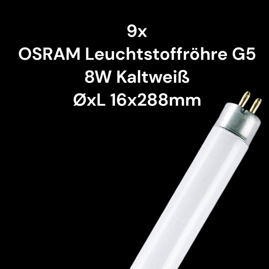 Osram Leuchtstoffröhre Leuchtmittel Eek:G G5 8 W Kaltweiß Röhrenform 9 Stück B-Ware - 4008321025081