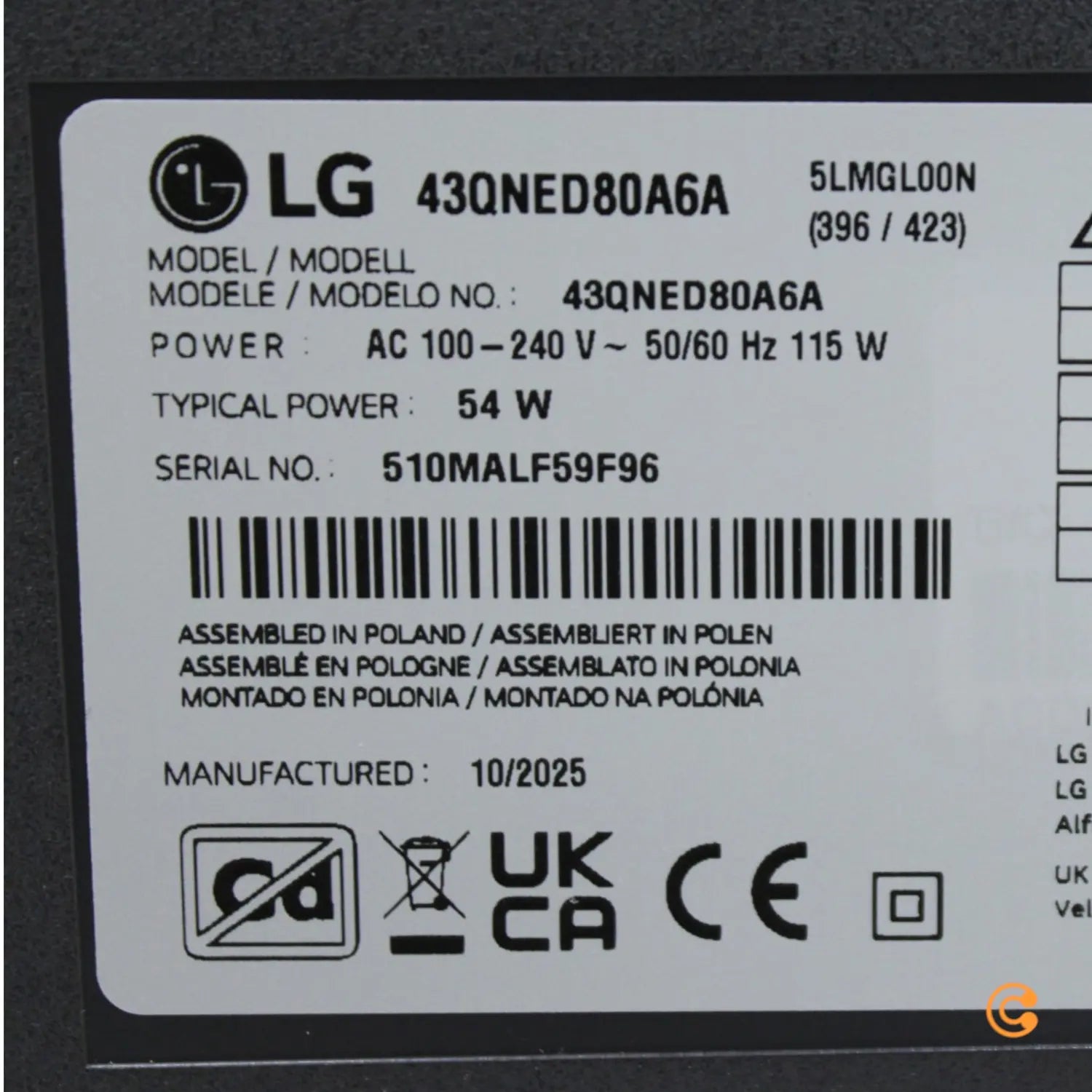 B-Ware Lg Fernseher Tv Qned Ultra Hd Schwarz 43 Zoll Smart Tv Streaming Hdmi Wlan - 8806096348079