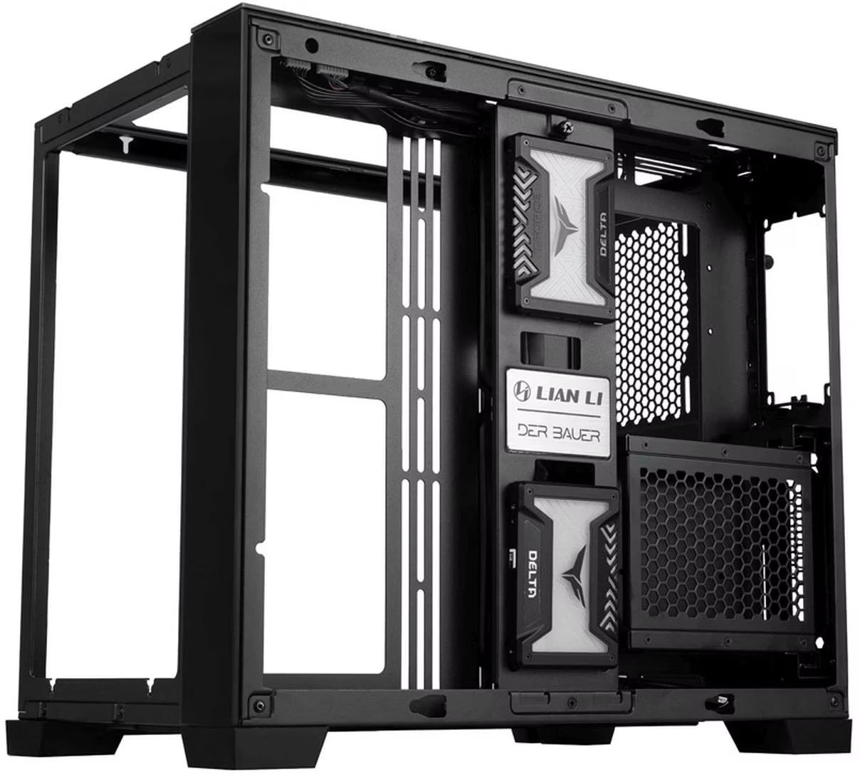 Lian Li PC Gehäuse Mini Tower Computergehäuse Schwarz Seitenfenster USB C - 4718466011176