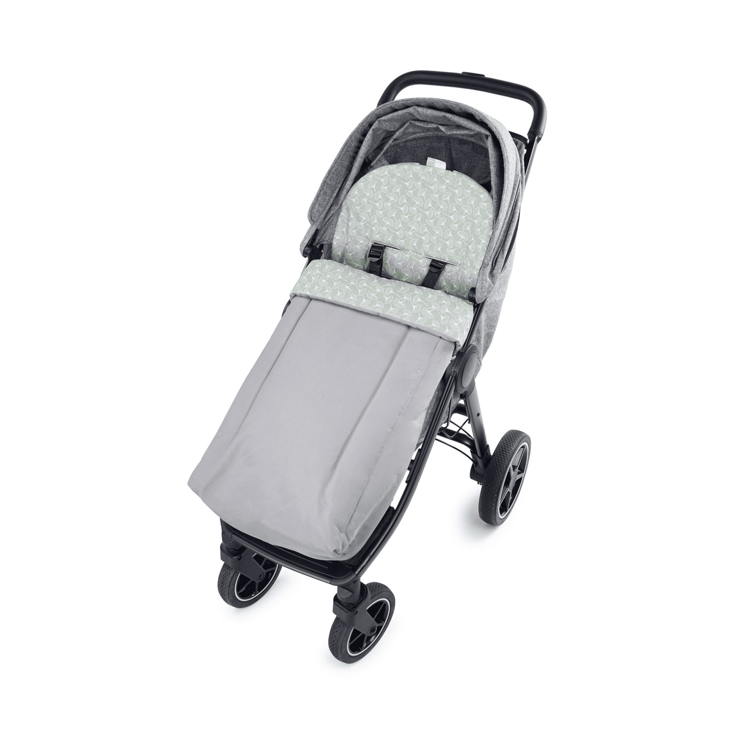 B-Ware Liebes Von Priebes Fußsack Kinderwagen Sack Bodo Ginko Grün Grau Thermofleece