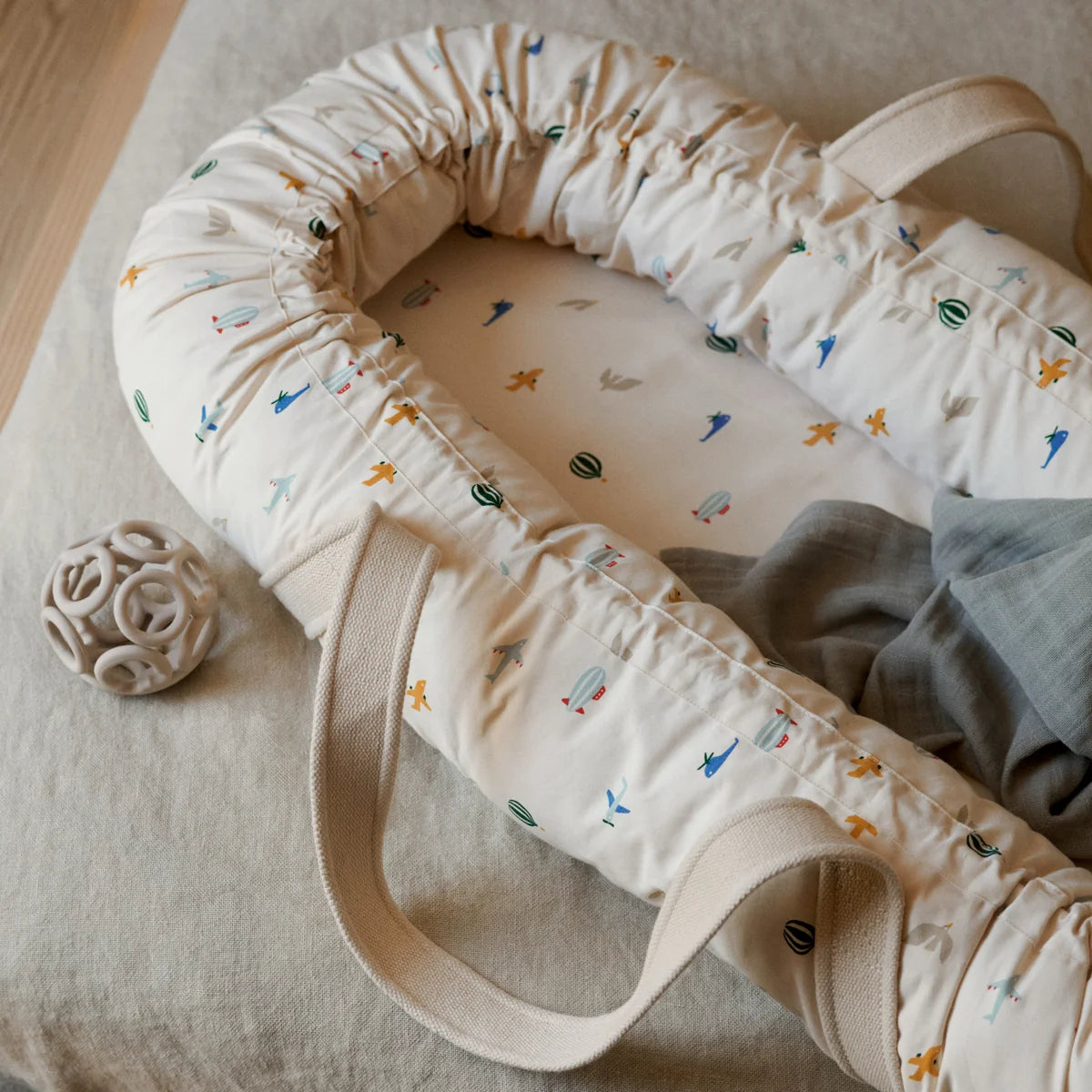 LIEWOOD Babytrage Babytragetasche Gro OEKO TEX Baumwolle ecru - 5715493403812
