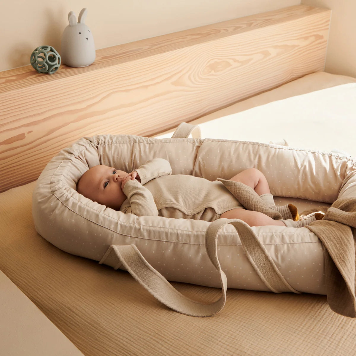 LIEWOOD Babytrage Babytragetasche Gro OEKO TEX Baumwolle ecru - 5715493403812
