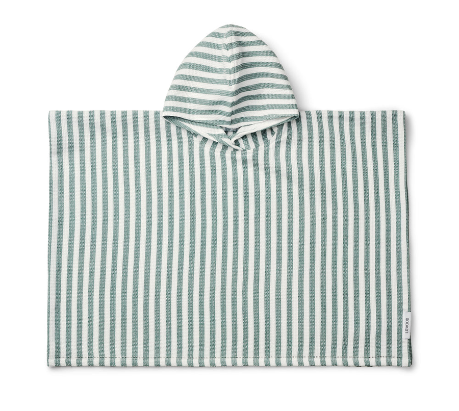 Liewood Badeponcho Handtuch Paco Kinderponcho Gestreift Peppermint White  B-Ware - 5715335212909