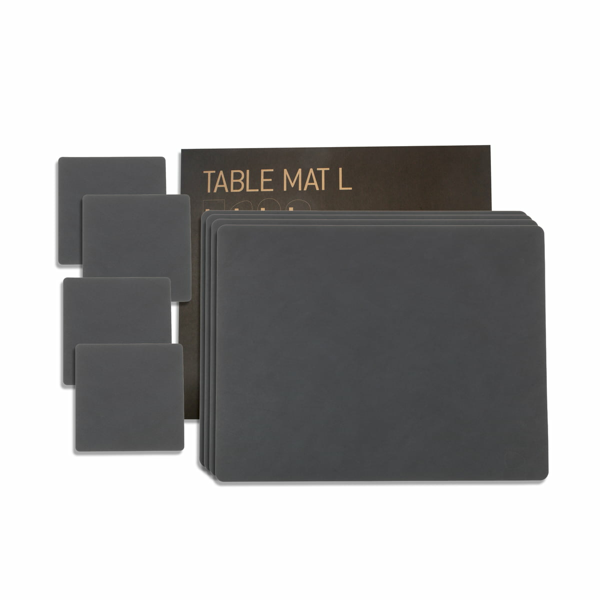B-Ware Lind Dna Geschenkset Square L Nupo Anthrazit 4 Tischsets + 4 Glasuntersetzer - 5711905514657