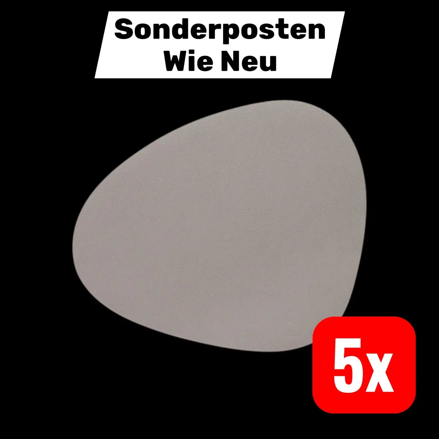 B-Ware Lind Dna Tischset Unterlage Curve L Tischunterlage Leder Aschgrau 5 Stück - 5711590996509