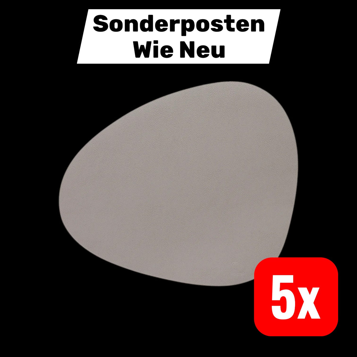 Lind DNA Tischset Unterlage Curve L Tischunterlage Leder aschgrau 5 STÜCK - 5711590996509