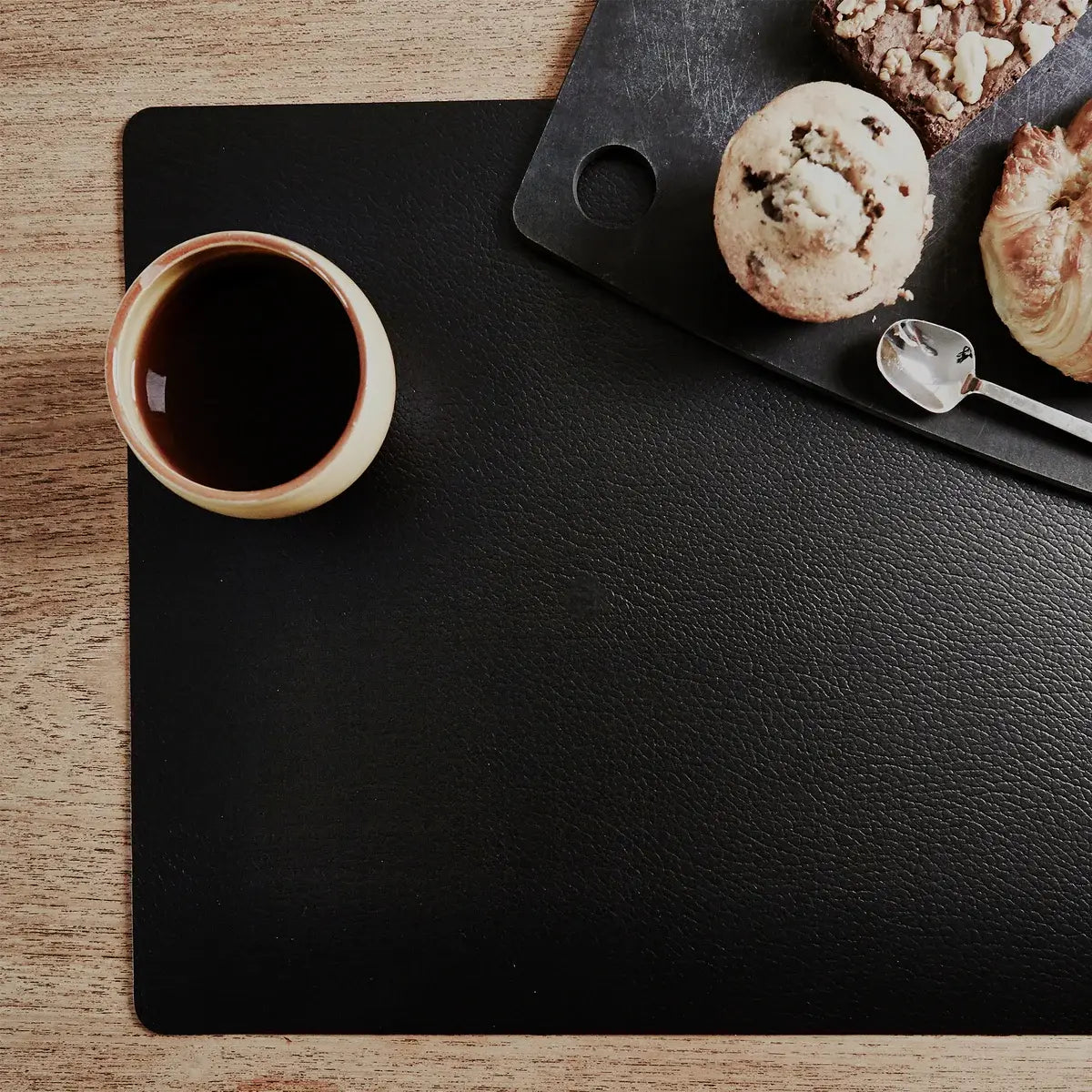 B-Ware Lind Dna Tischset Platzset Square L Leder Anthrazit Tischunterlage 2 Stück - 5711590996622