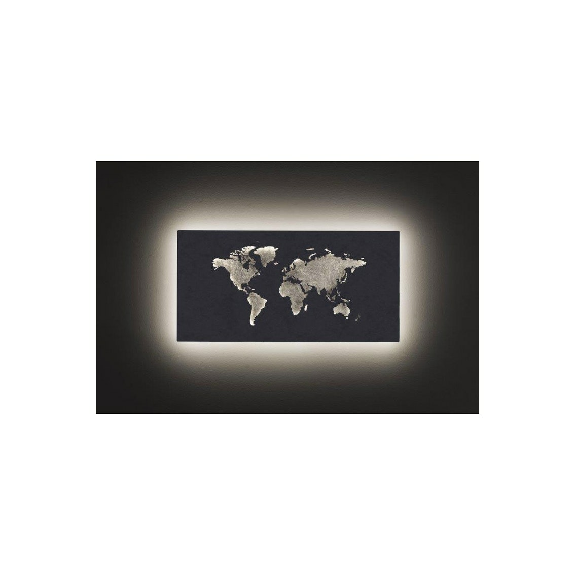B-Ware Wofi Led Wandlampe Linda Wandleuchte Weltkarte Wanddekoration Metall Silber137 - 4003474391465