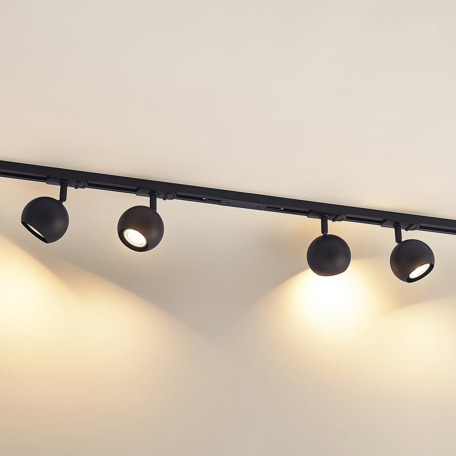 B-Ware Lindby Guus 1 Phasen Schienensystem Deckenlampe Lampe Leuchte 4 Fl. Gu10 Schwarz