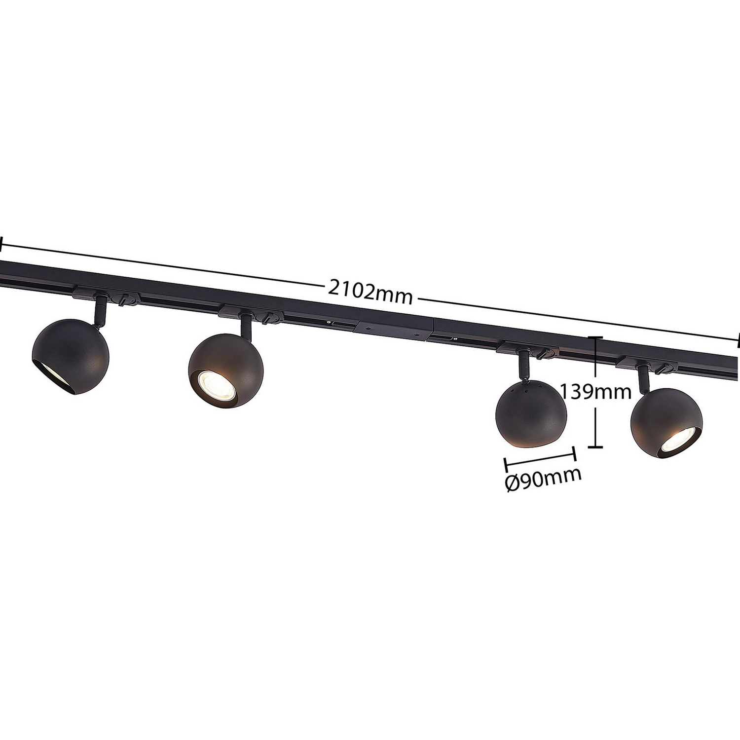 B-Ware Lindby Guus 1 Phasen Schienensystem Deckenlampe Lampe Leuchte 4 Fl. Gu10 Schwarz