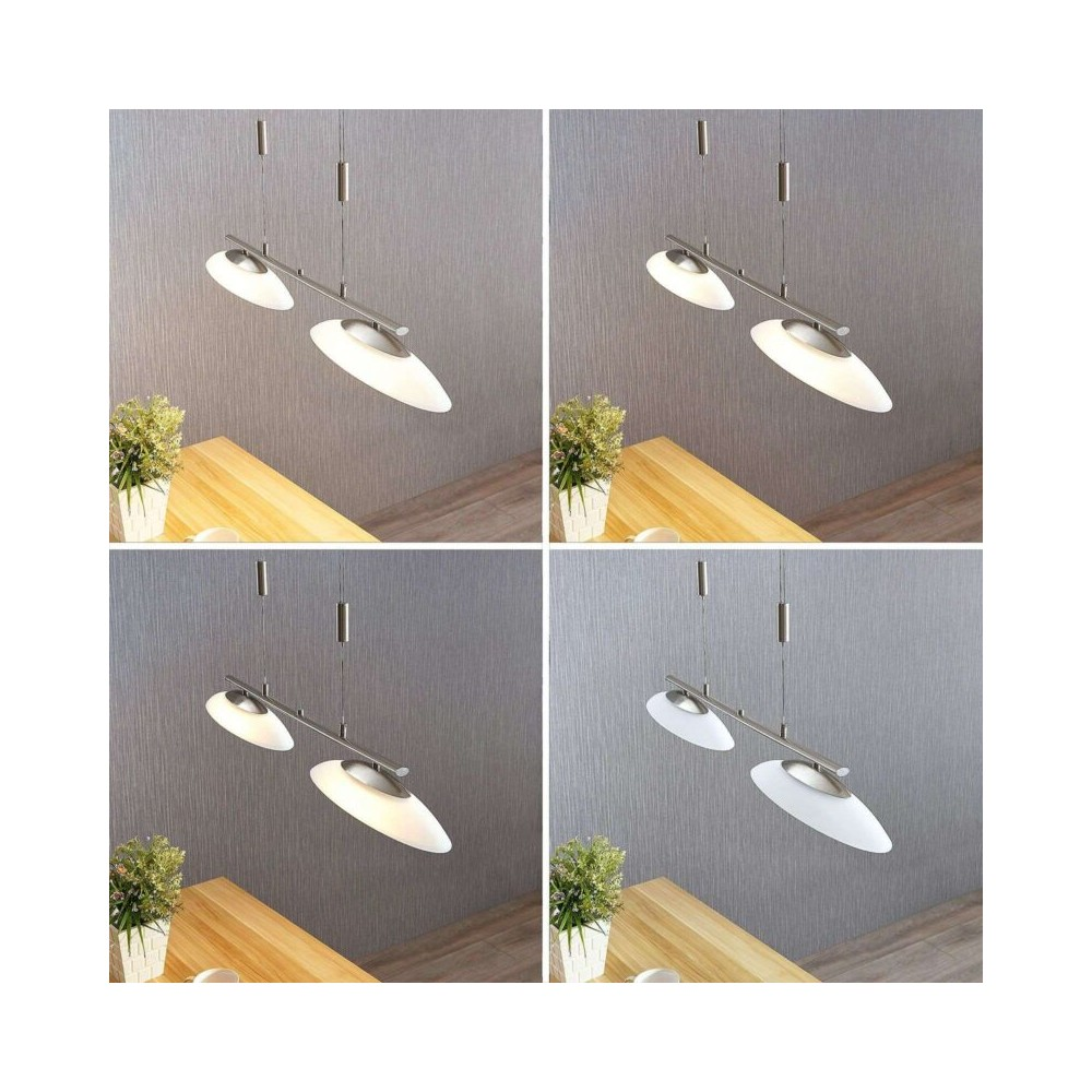 B-Ware Hängeleuchte Led Pendelleuchte Balkenleuchte Nickel Satiniert Warmweiß Dimmbar