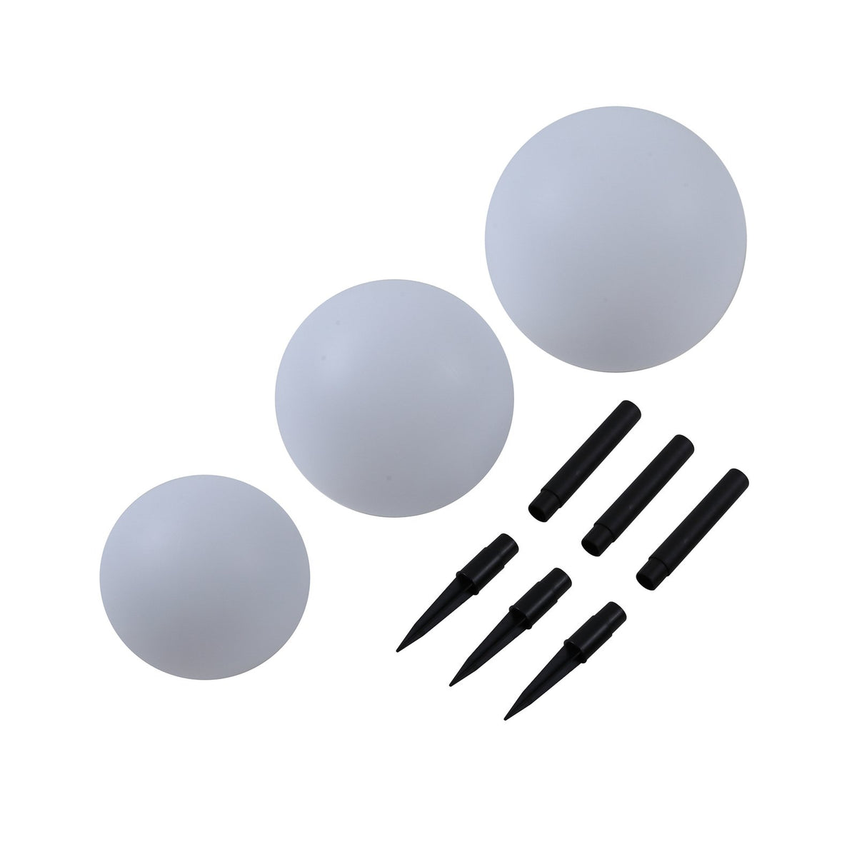 Lindby Solarlampen Außenleuchten Gartenkugeln LED Lampen Set weiß Kunststoff504 - 4251096525168