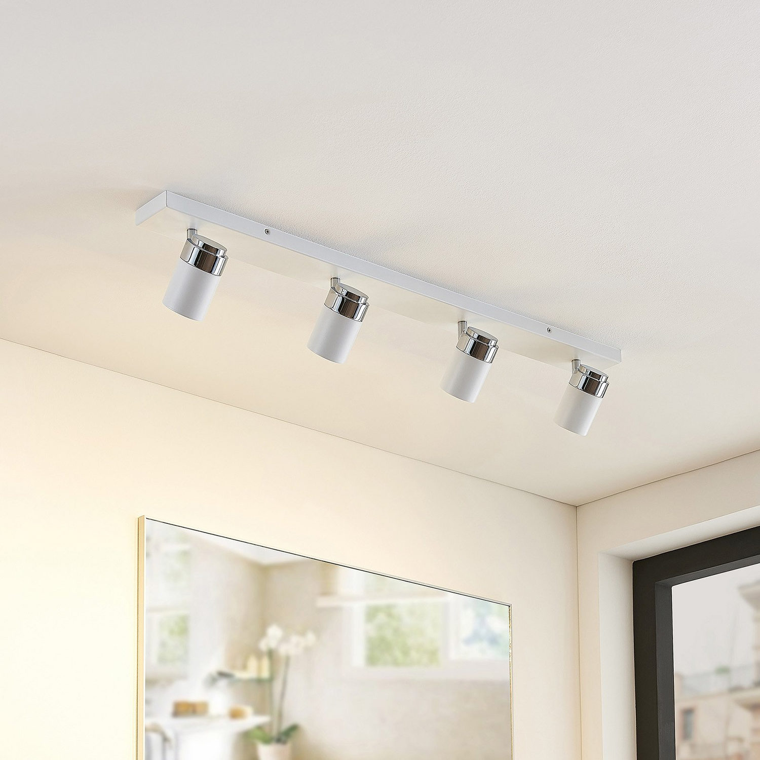 B-Ware Lindby Deckenstrahler Kardo Deckenlampe Hängelampe Lampe 4 Flammig Gu10 Weiß