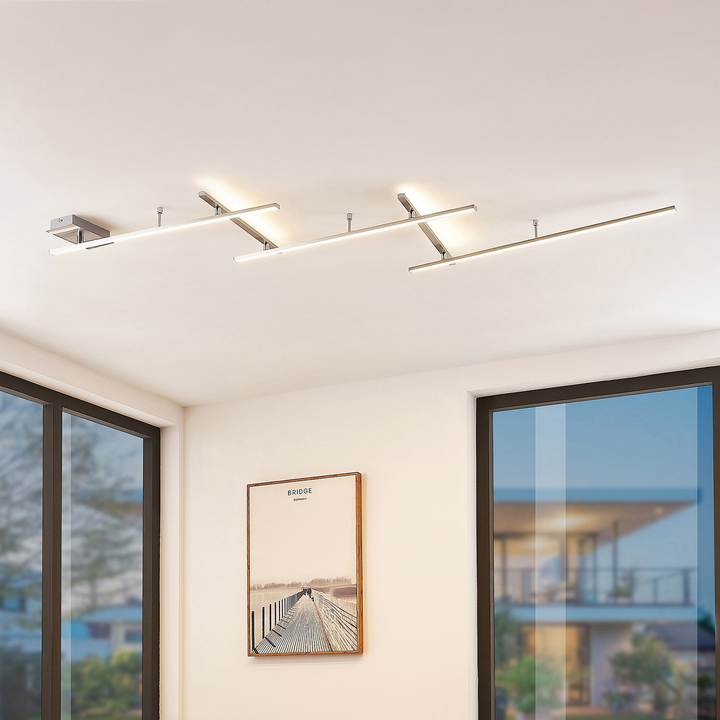Lindby Acia Led Deckenlampe Nickel Satiniert Deckenlampe Designerlampe Leuchte B-Ware