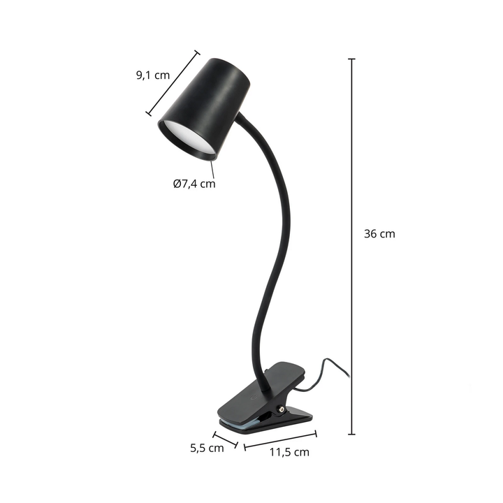 Lindby Ailina Led Tischlampe Klemmfuß Nachttischlampe Tischleuchte Lampe Schwarz B-Ware - 4251911757859