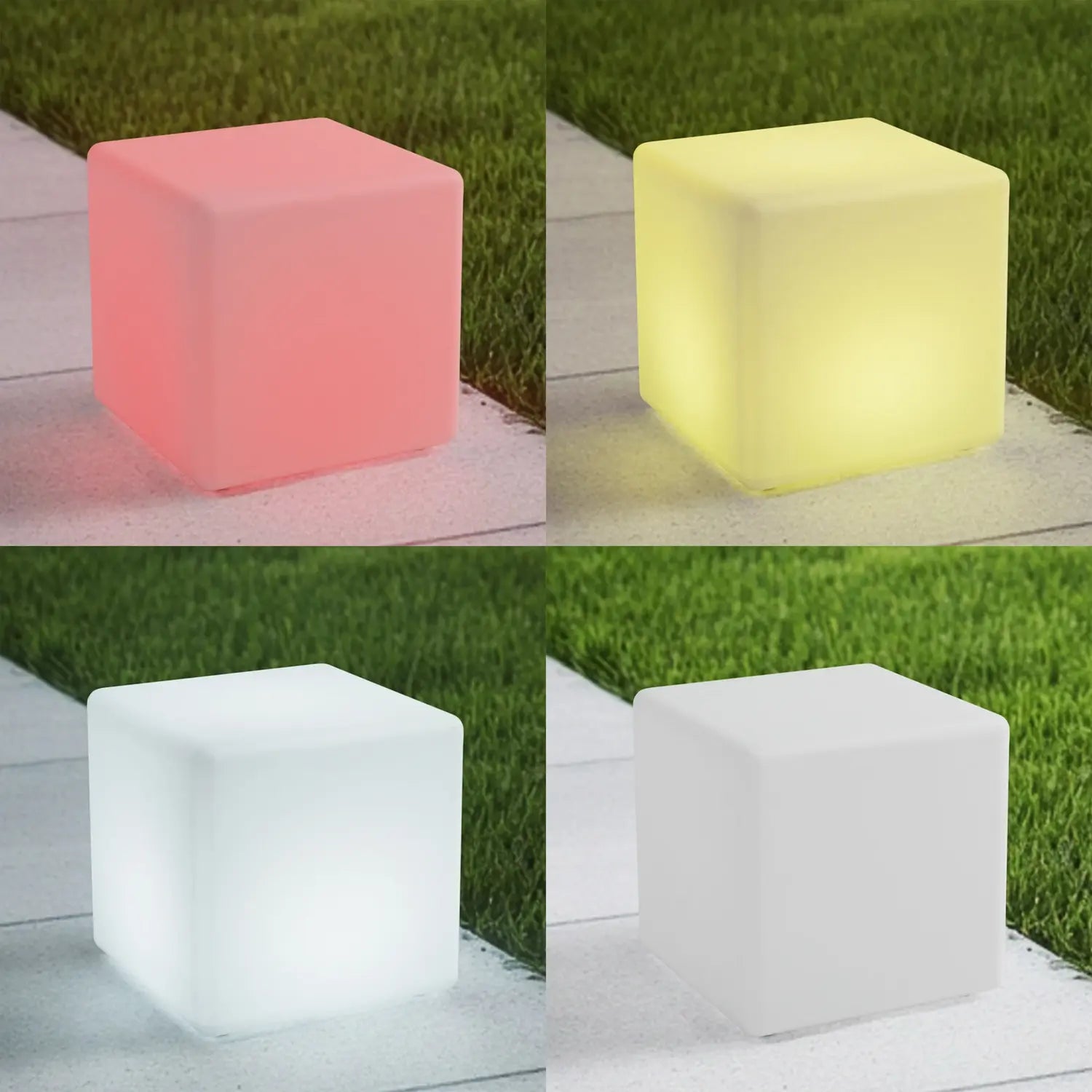 B-Ware Lindby Außenleuchte Gartenlampe Akku Led Rgb Kunststoff Würfel Weiß Matt - 4251911798036
