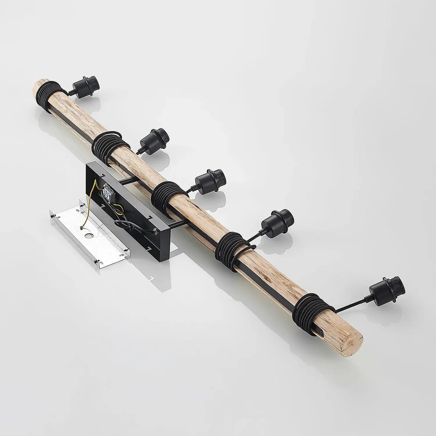 B-Ware Lindby Pendelleuchte Hängelampe Amilia Stoff Rot Gelb Grau E27 Fünfflammig Led