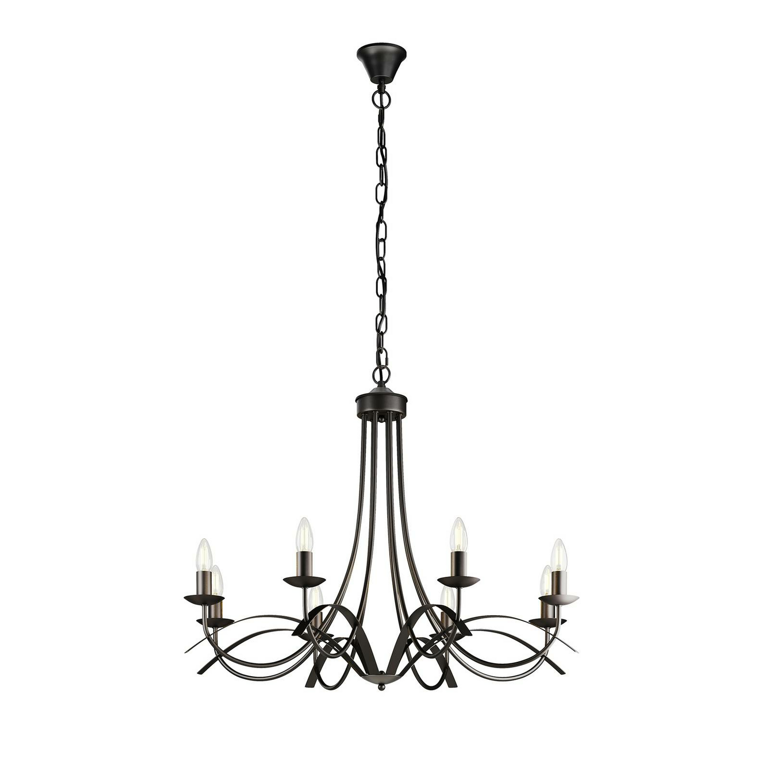 B-Ware Lindby Amonja Kronleuchter Deckenlampe Lampe Leuchte 8 Flammig E14 Antik Braun - 4251096578225