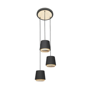 B-Ware Lindby Hängeleuchte Pendelleuchte Rondell Ananya 3 Flg Holz Metall Rattan