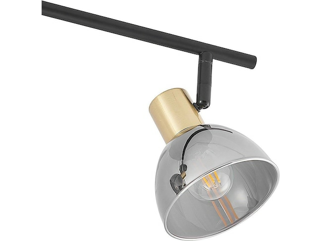 B-Ware Lindby Aniol Deckenstrahler Vierflammig Glas Grau Schwarz Deckenlampe Lampe E14 - 4251911701197