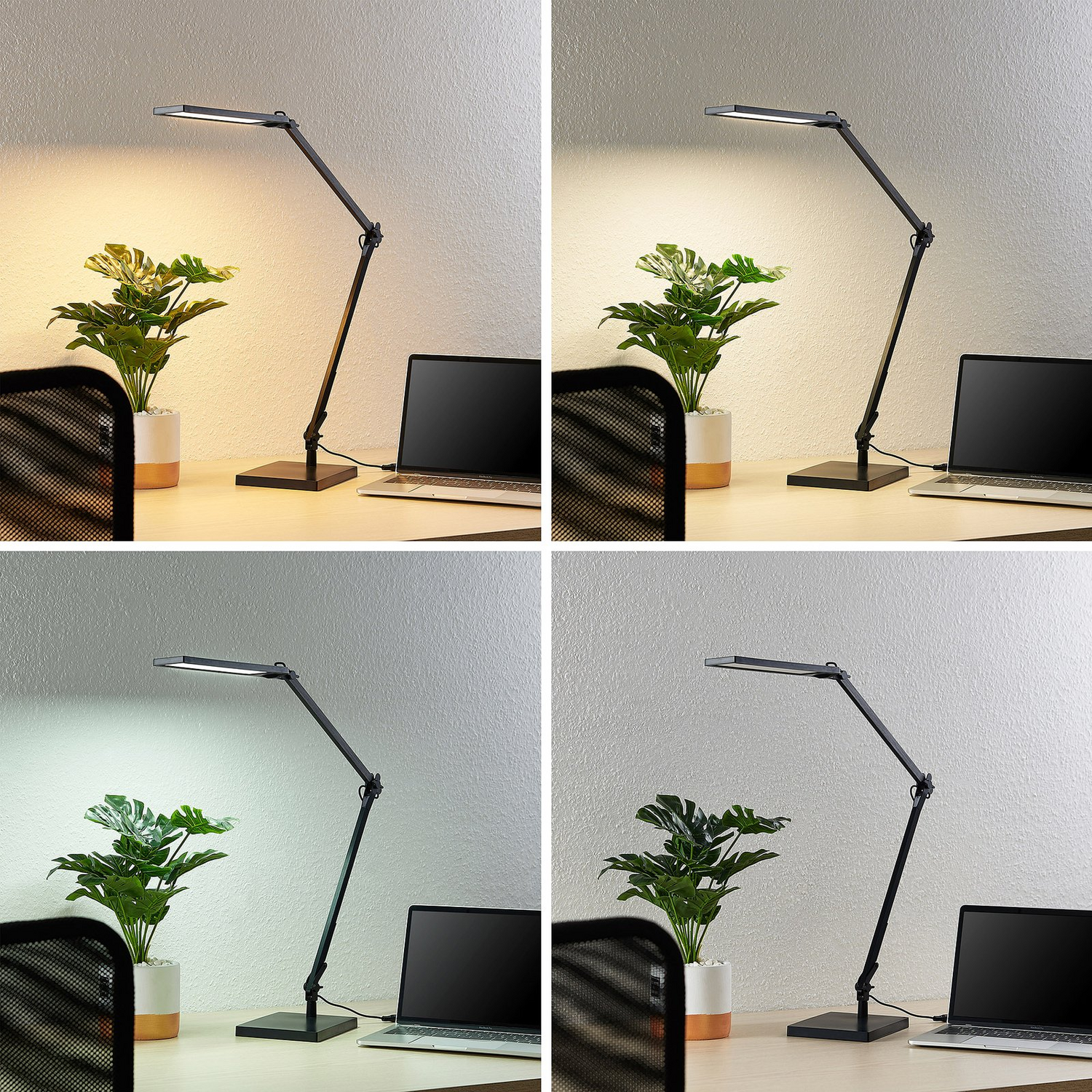 B-Ware Lindby Schreibtischlampe Tischleuchte Led Antisa Schwarz Dimmbar Cct Memory F562