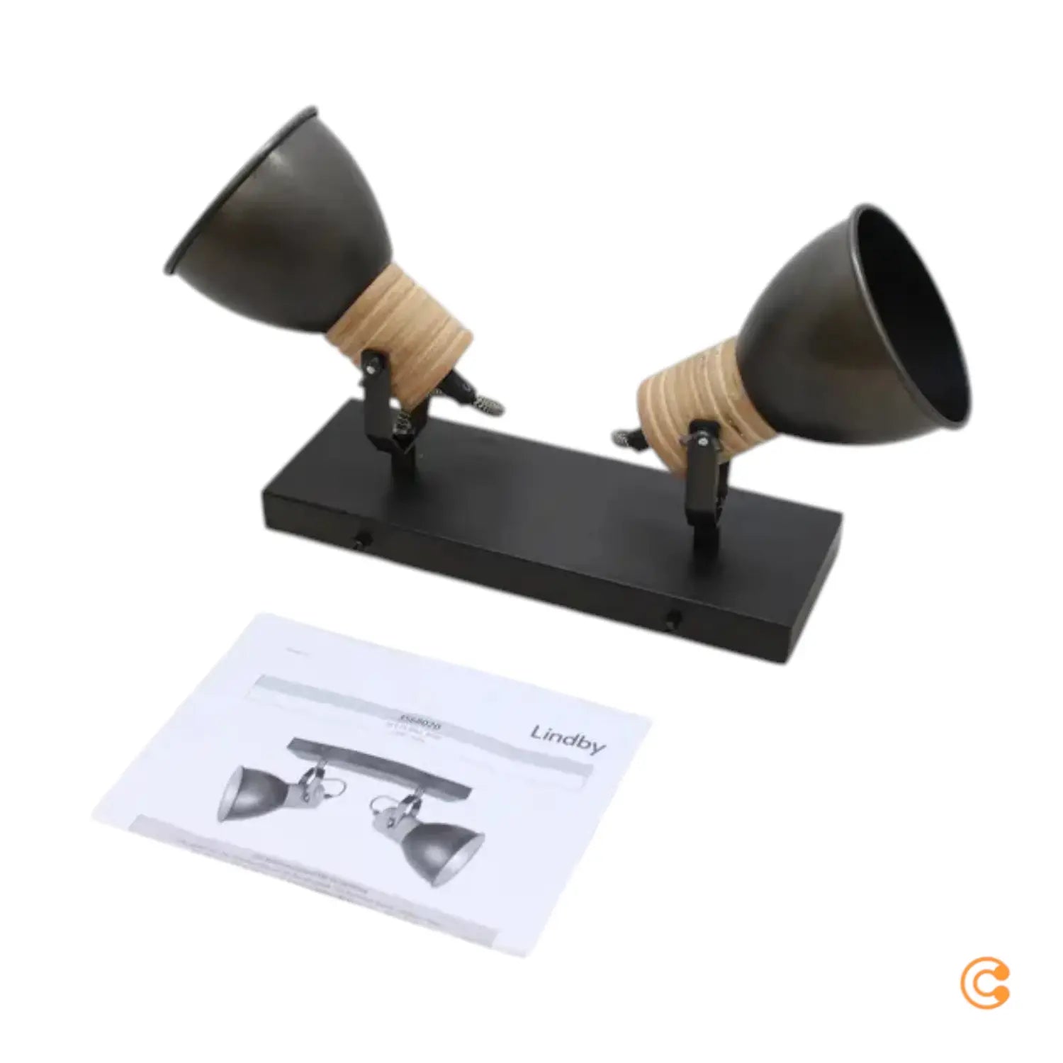 B-Ware Spotleuchte Strahler Lindby Deckenleuchte Deckenstrahler Holz Schwarz Led Lampe  - 4251096565966