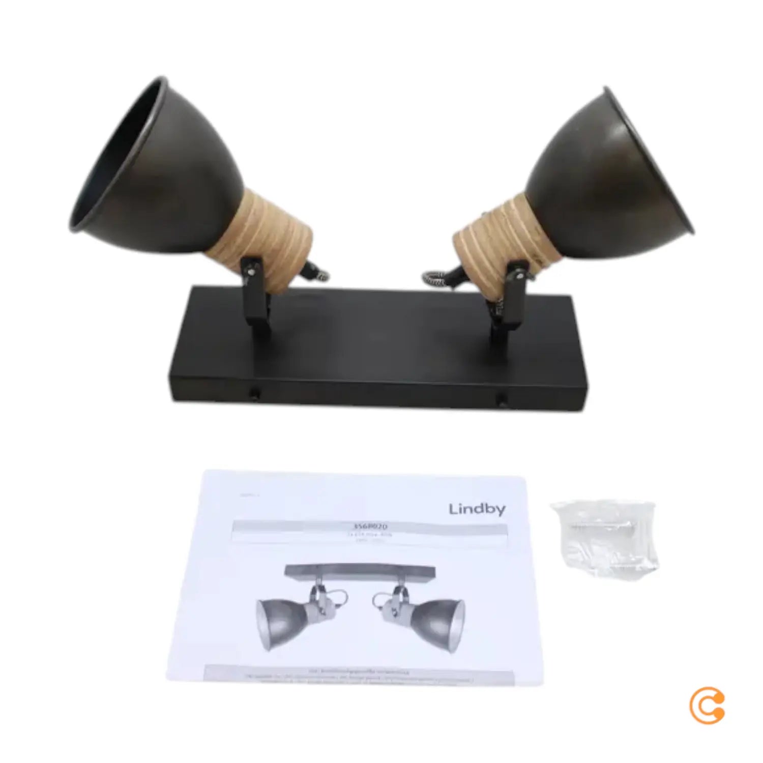 B-Ware Spotleuchte Strahler Lindby Deckenleuchte Deckenstrahler Holz Schwarz Led Lampe  - 4251096565966