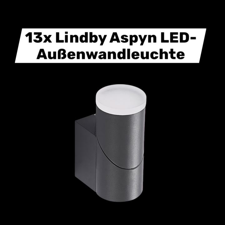 Lindby Aspyn Led Außenwandleuchte Lampe Warmweiß Dunkelgrau 1fl Ip54 13 Stück B-Ware - 4251911734461