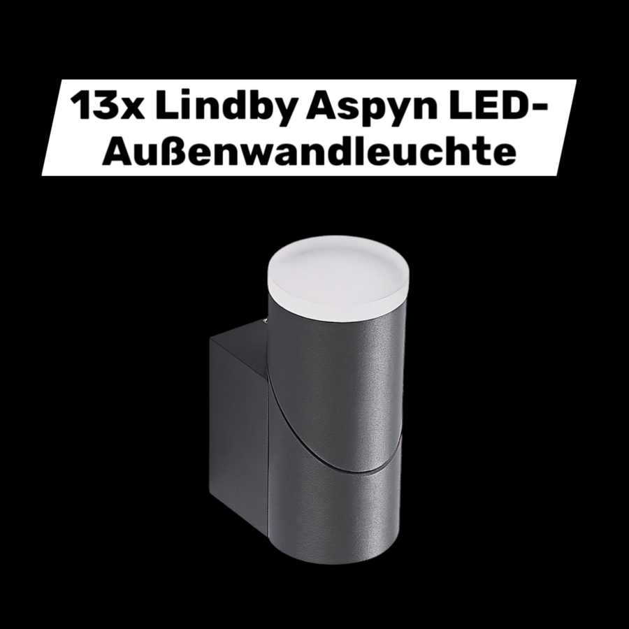 Lindby Aspyn Led Außenwandleuchte Lampe Warmweiß Dunkelgrau 1fl Ip54 13 Stück B-Ware - 4251911734461