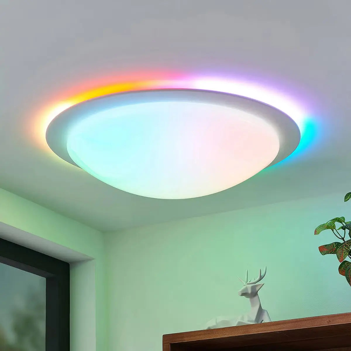 B-Ware Lindby Aurela Led Deckenlampe Deckenlampe Deckenleuchte Lampe Cct Rgb ø 58,5 Cm