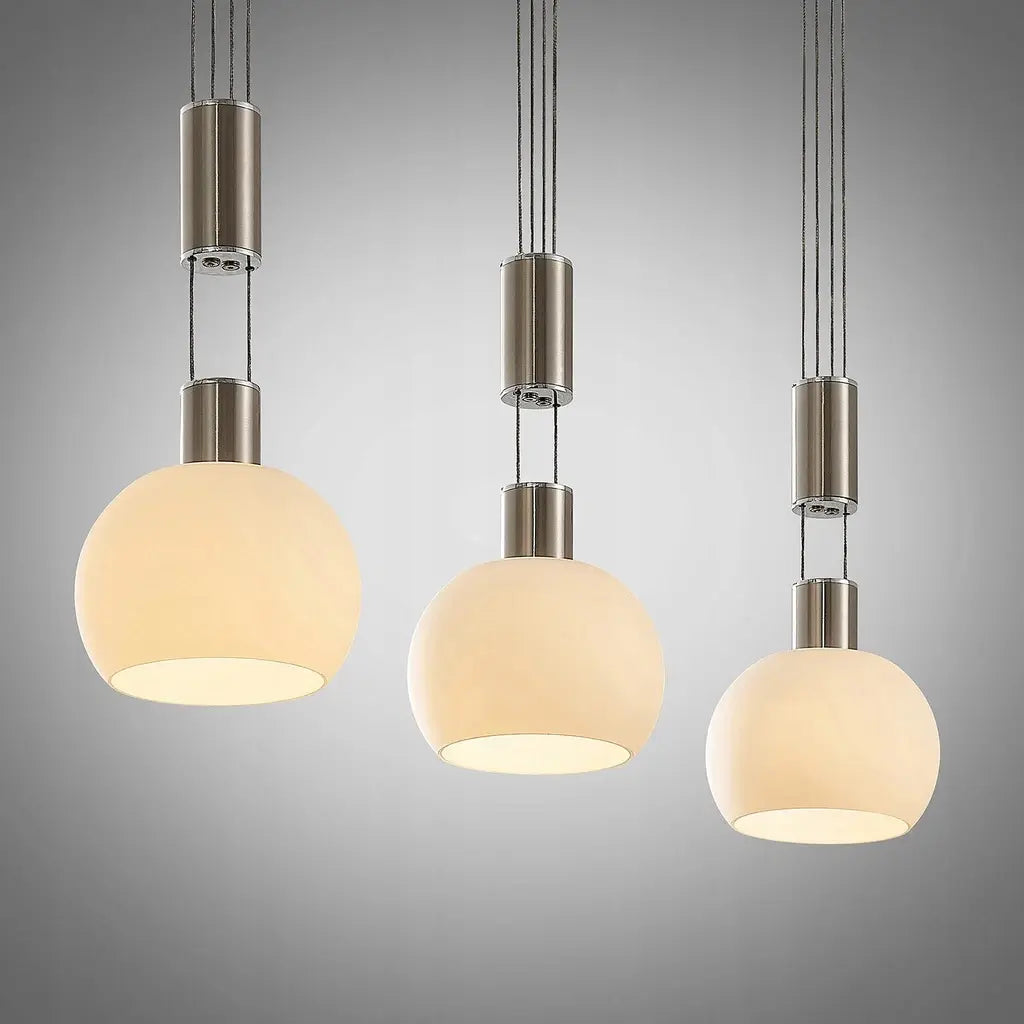 B-Ware Dreiflammige Led Pendellampe Hängeleuchte Lindby Aurell Glas Nickel Esszimmer67 - 4251096573312