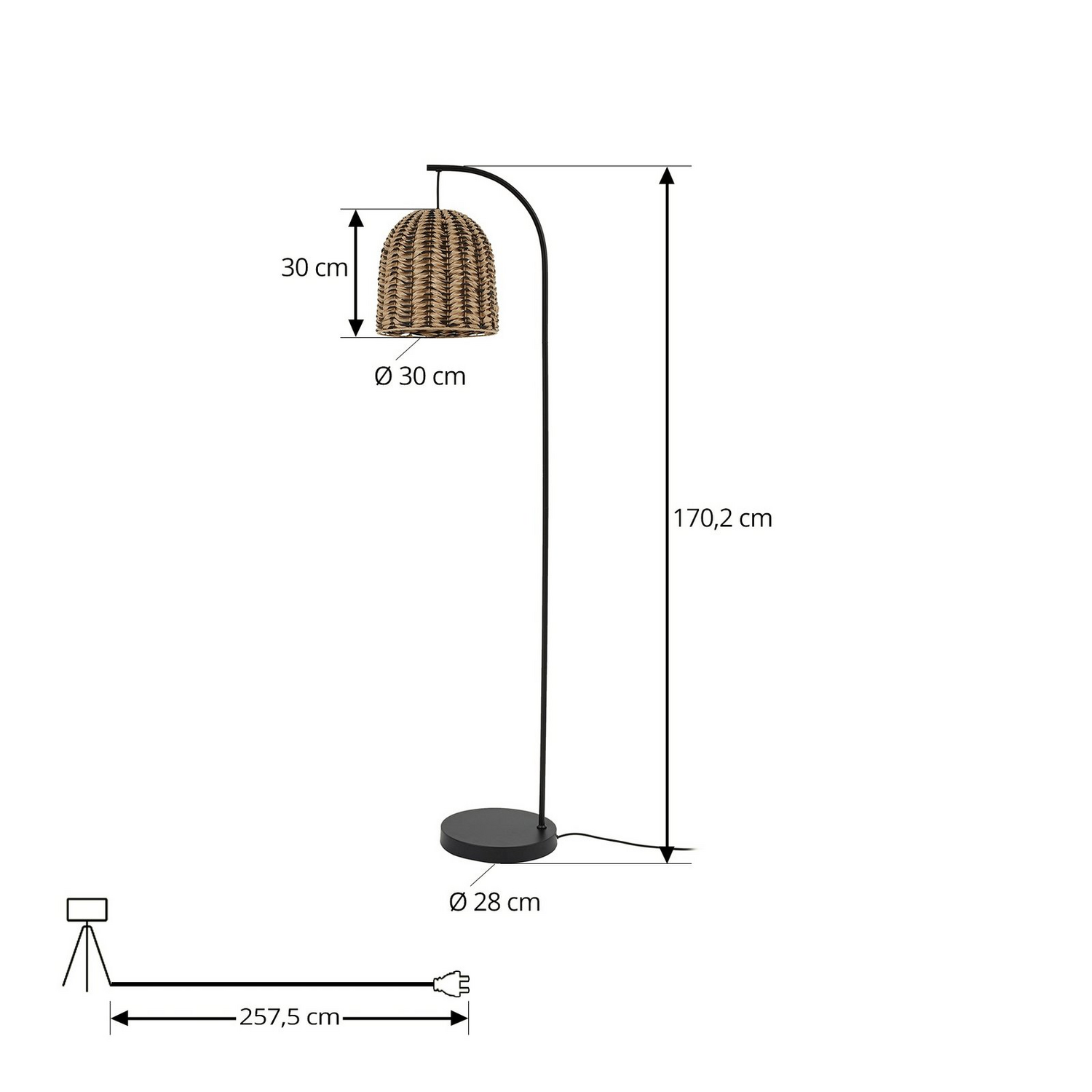 B-Ware Lindby Außenstehleuchte Standlampe Outdoorleuchte Braun Kunststoff Ip44 172cm - 4251911799248