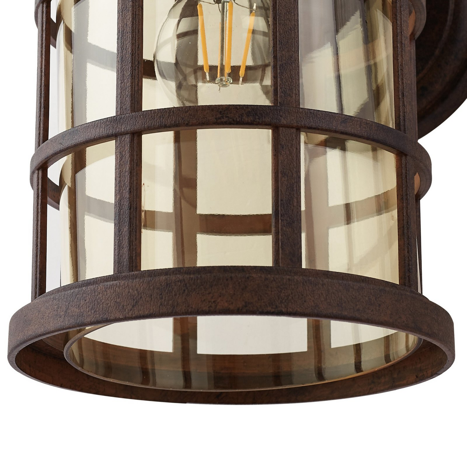 B-Ware Lindby Außenwandlampe Leuchte Außenbeleuchtung Ankea Rost Amber 37 Cm Ip23 E27