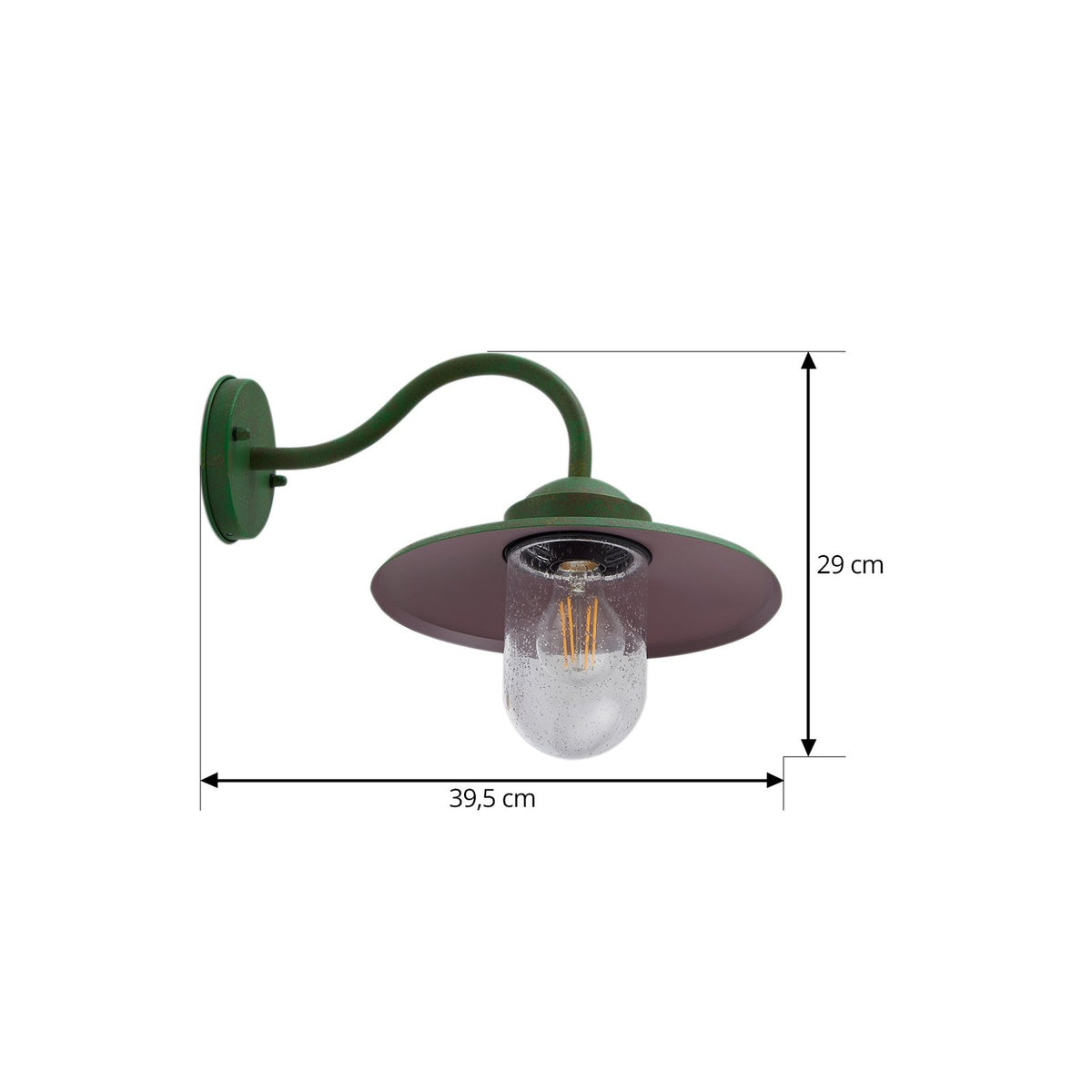 Lindby Leuchte Wandlampe Außenleuchte Bilma Glas grün 29 cm hoch Lampe Leuchte - 4251911786774