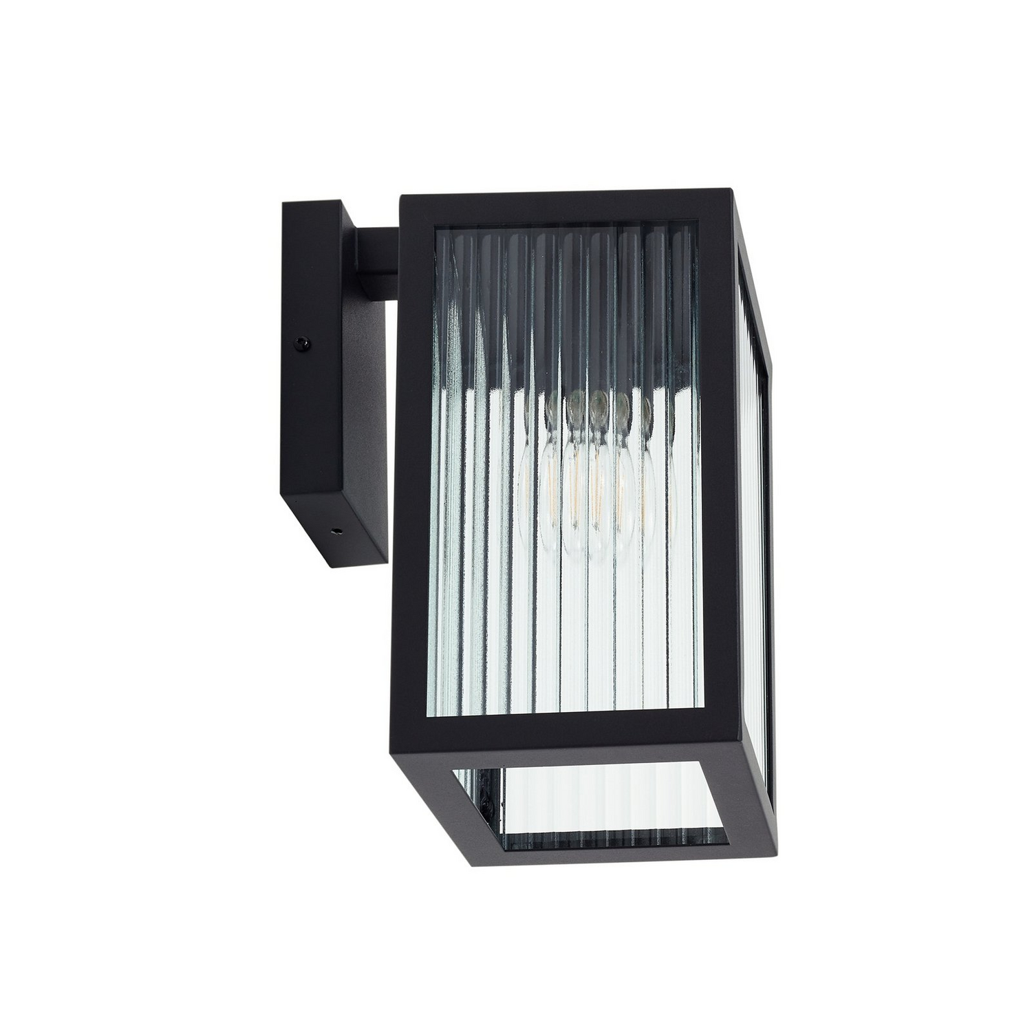 B-Ware Lindby Außenwandleuchte Wandlampe Außenleuchte Bolgar Schwarz Metall Glas 15cm