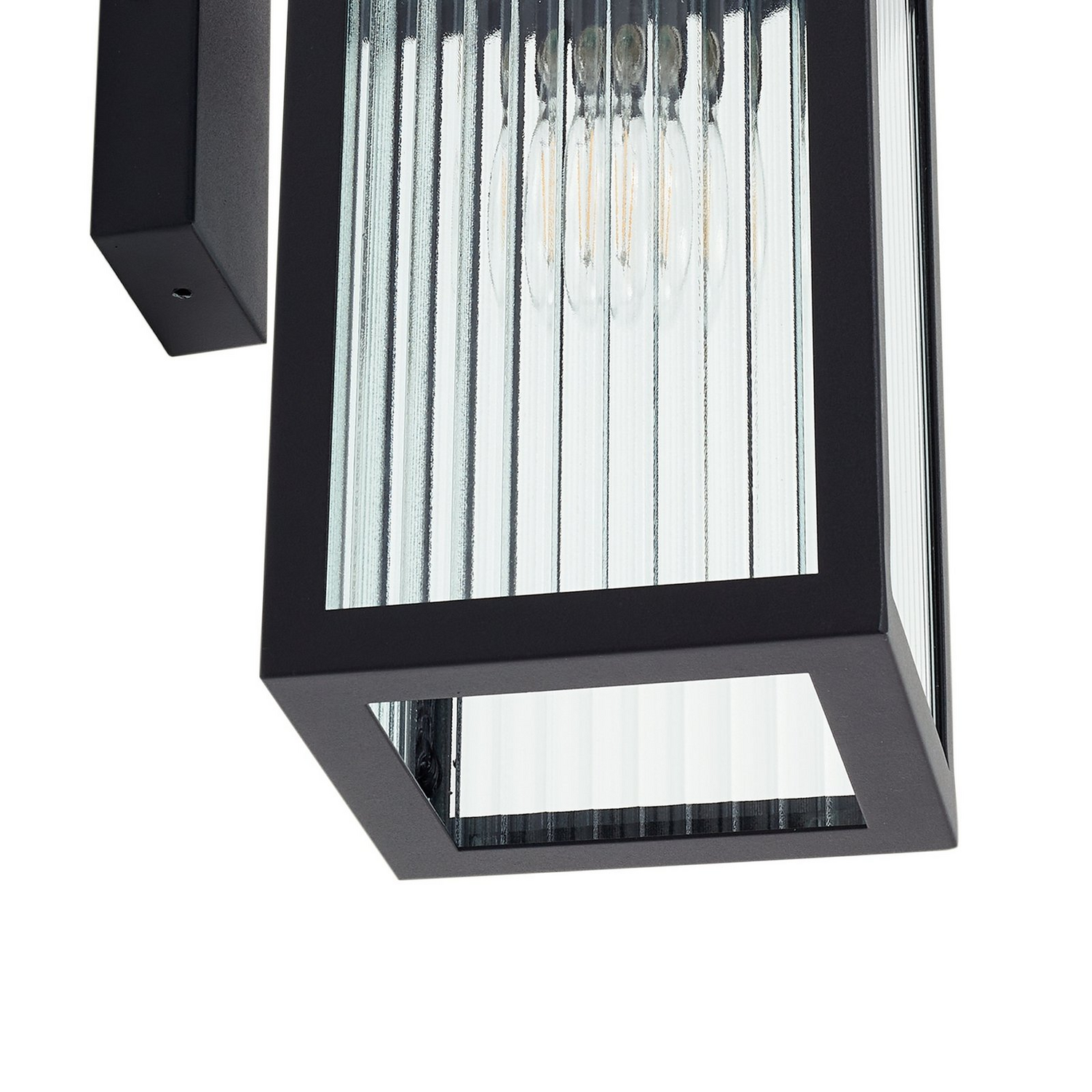 B-Ware Lindby Außenwandleuchte Wandlampe Außenleuchte Bolgar Schwarz Metall Glas 15cm