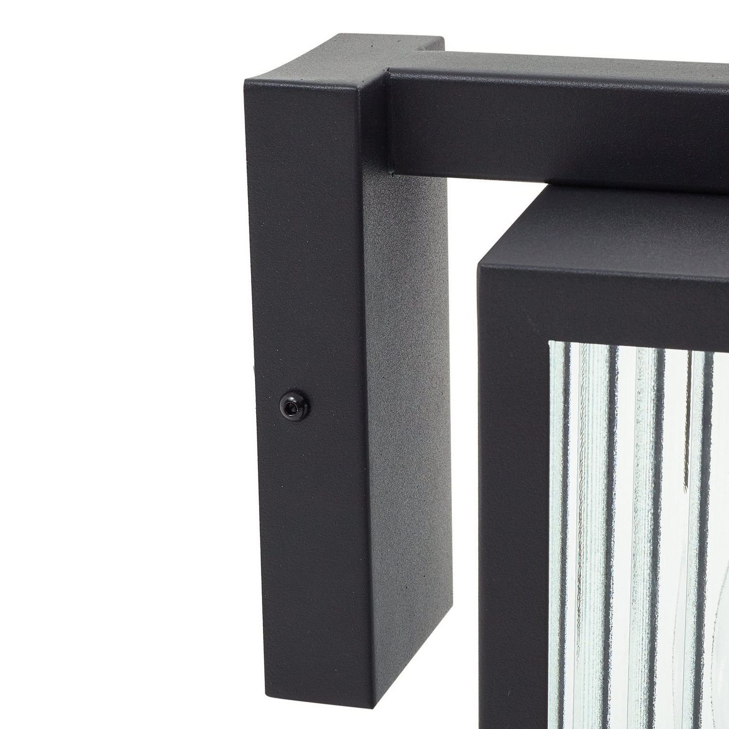 B-Ware Lindby Außenwandleuchte Wandlampe Außenleuchte Bolgar Schwarz Metall Glas 15cm