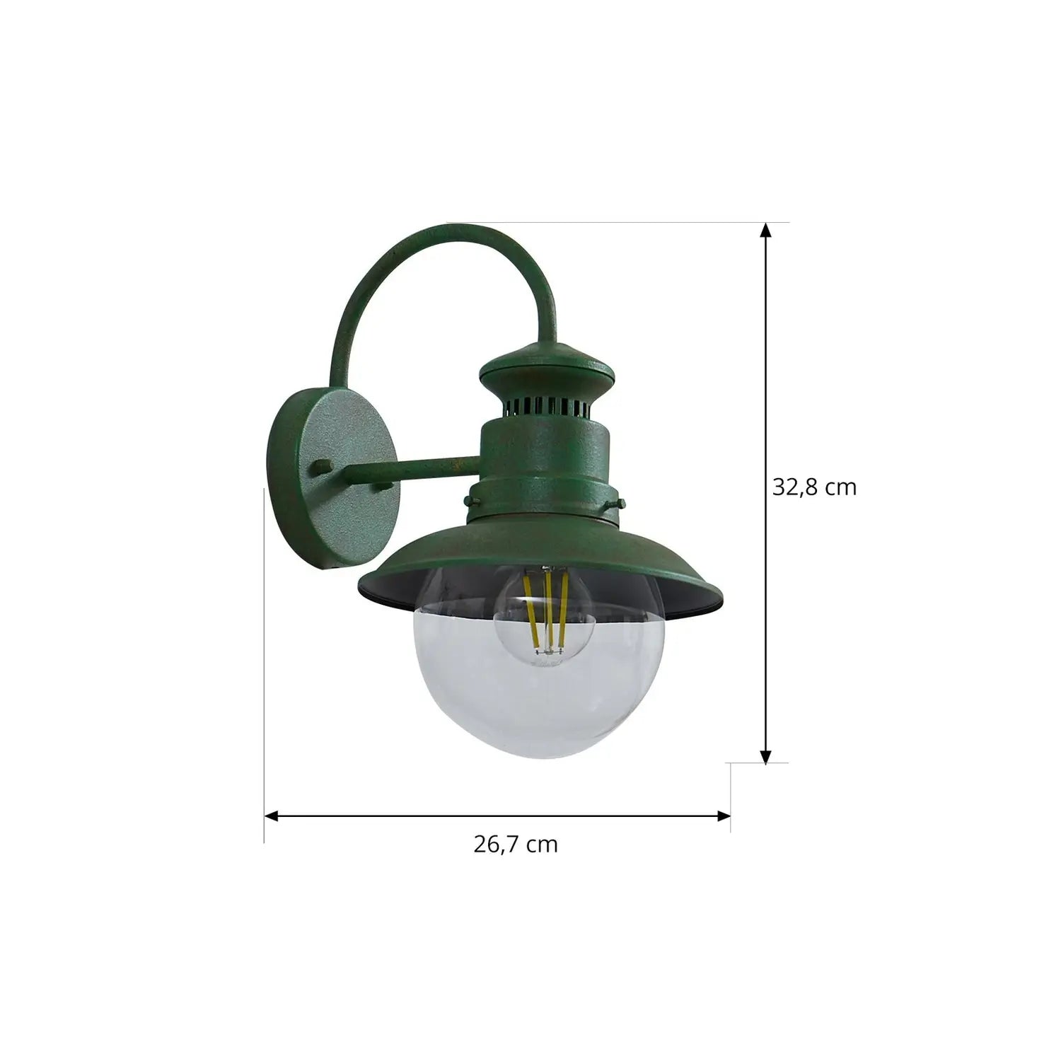 B-Ware Lindby Außenwandleuchte Außenlampe Celinor Grün Stahl E27 - 4251911786743