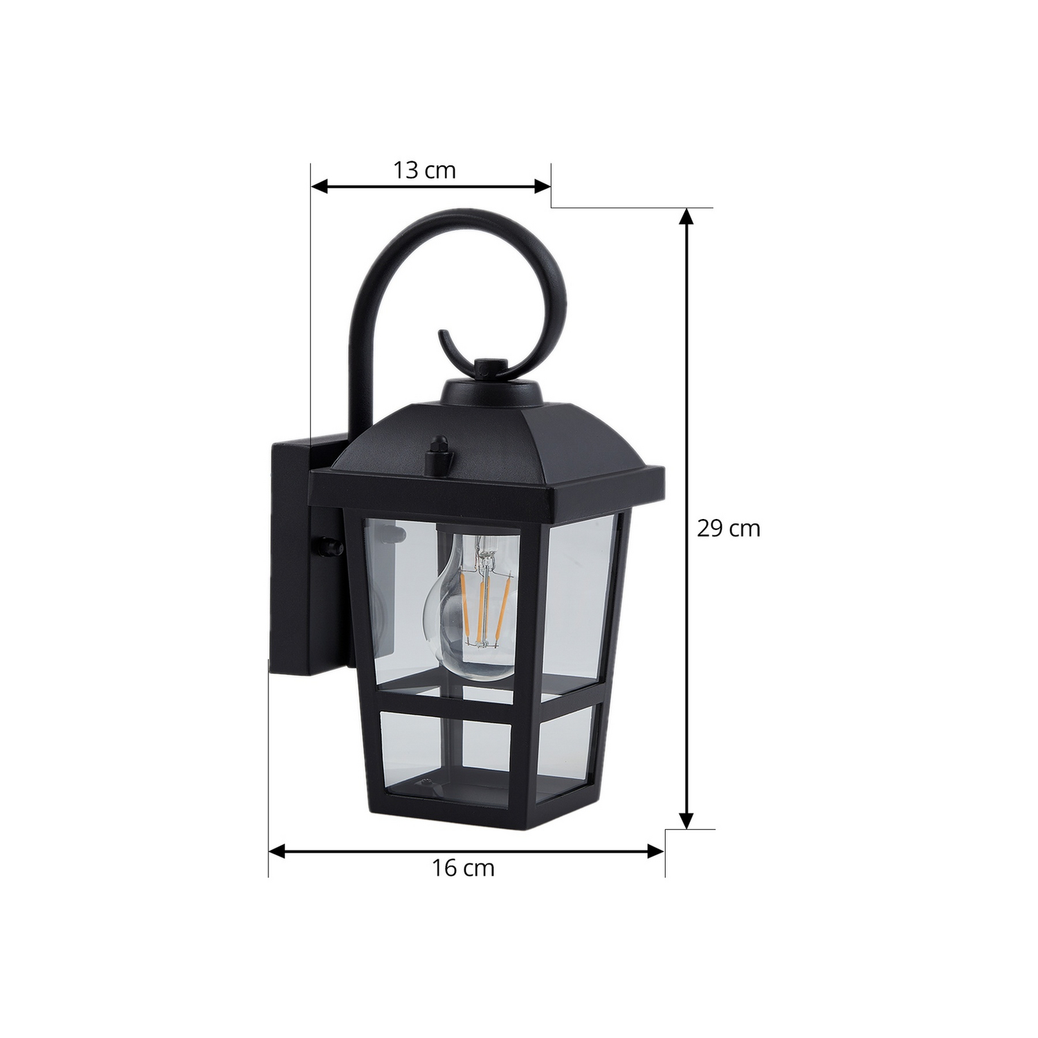 Lindby Außenwandleuchte Wandlampe Außenlampe Schwarz Edelstahl 29 Cm E27 Ip44 B-Ware