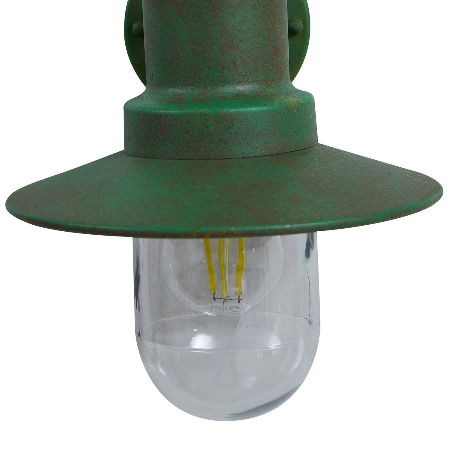 B-Ware Lindby Außenwandleuchte Wandlampe Eloretta Grün Glas Stahl 22cm Außenleuchte