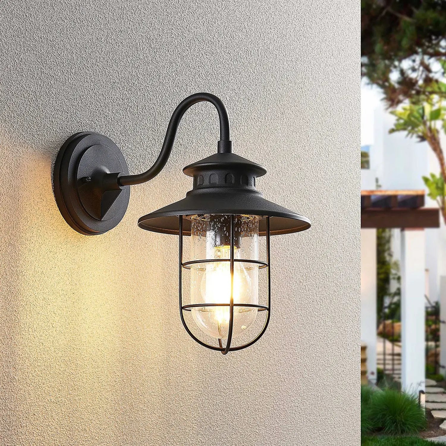 B-Ware Lindby Kyan Außenwandleuchte Wandleuchte Wandleuchte Lampe Leuchte Höhe 32cm 60 W