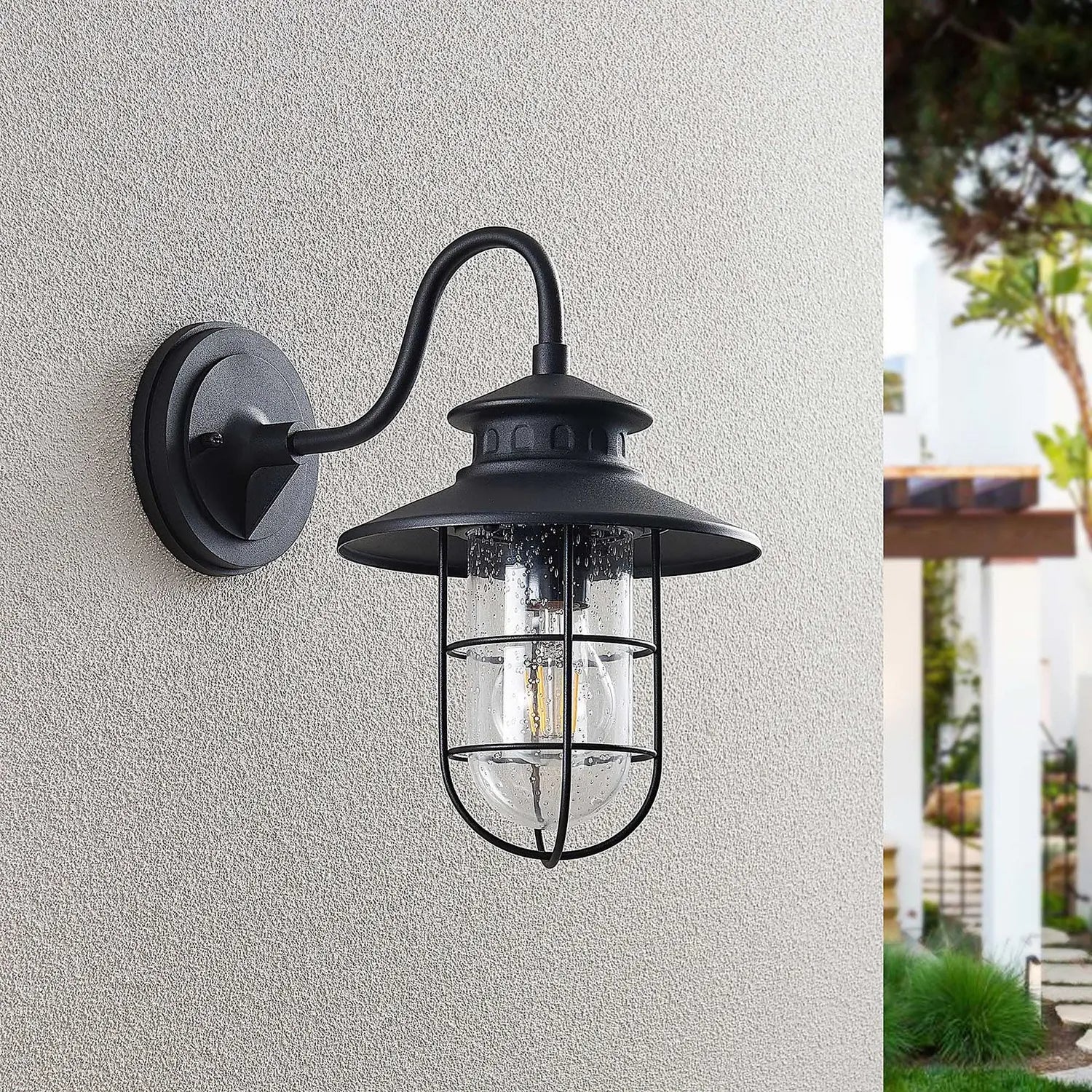 B-Ware Lindby Kyan Außenwandleuchte Wandleuchte Wandleuchte Lampe Leuchte Höhe 32cm 60 W