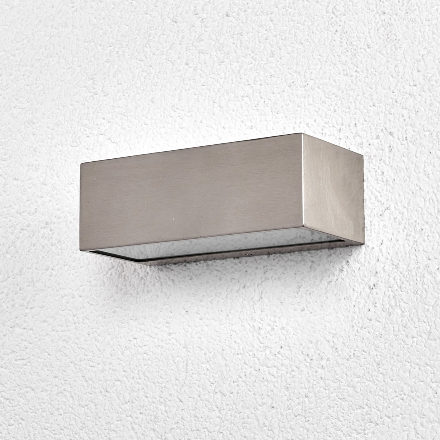 B-Ware Lindby Eckige Edelstahl Außenwandleuchte Leonora Gartenleuchte Terrassenleuchte