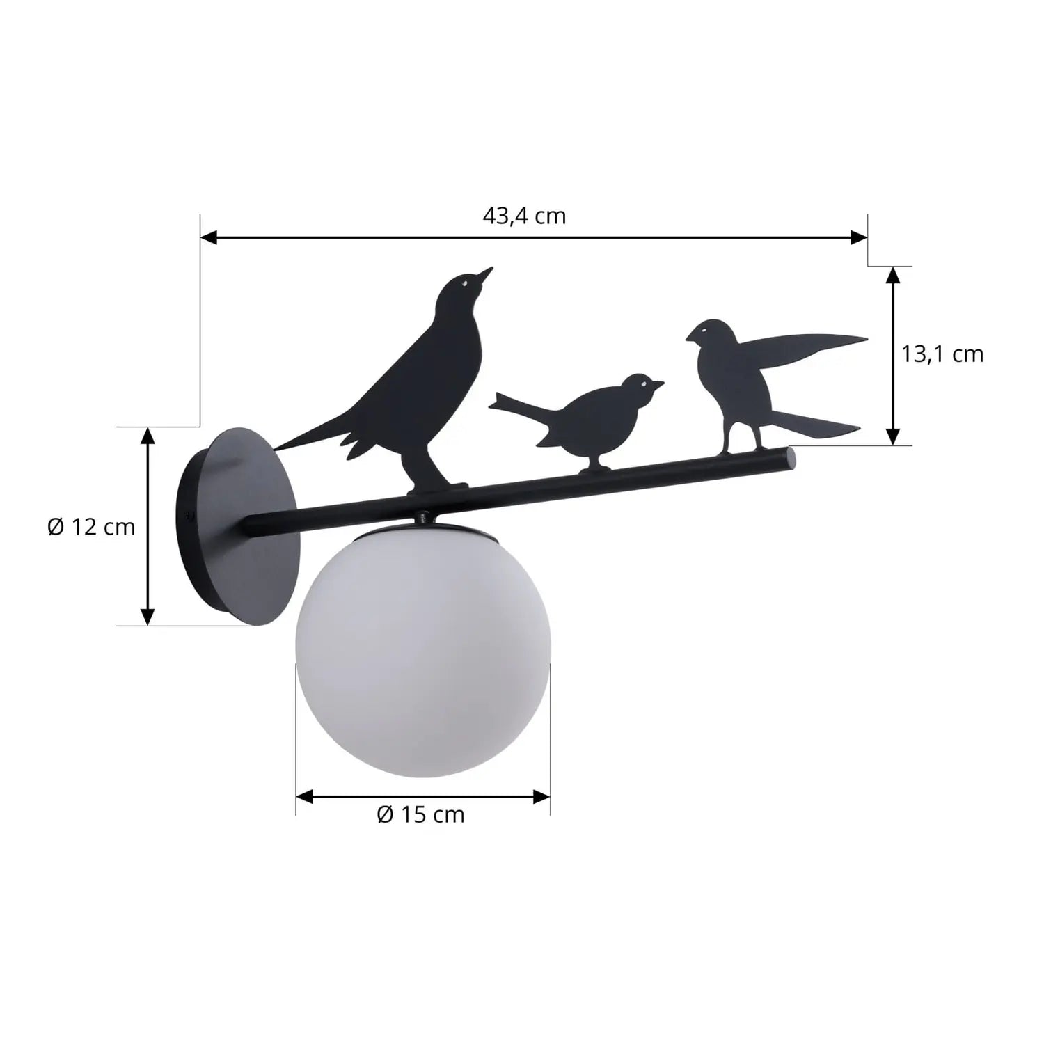 B-Ware Außenwandleuchte Wandlampe Lindby Lintu Vogel Metall Schwarz Außenlampe Ip44 - 4255830902659