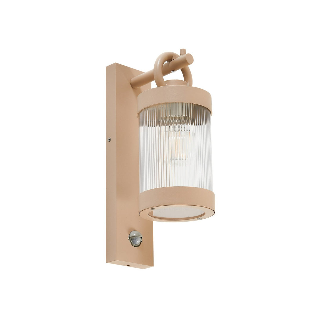Lindby  Außenwandleuchte Lampe Sensor Yrene beige Riffle 20 cm - 4251911798104